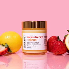 Load image into Gallery viewer, Best Life Organics - Strawberry + Citrus Body Butter: 4 oz
